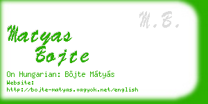 matyas bojte business card